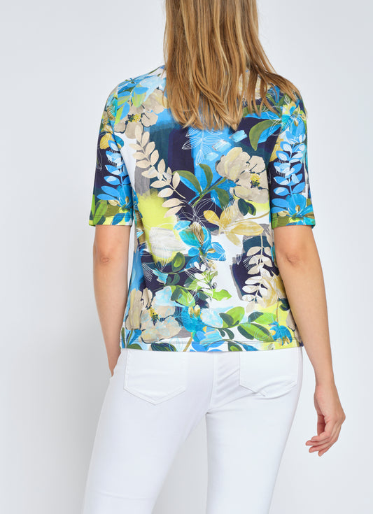 T-Shirt Rundhals mit Blumenprint