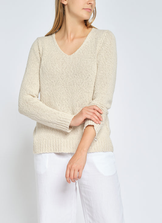 leichter Pullover aus Baumwolle und Leinen