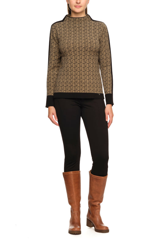 Jacquard Pullover mit Kontrastdetails