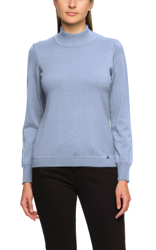 Basic Pulli mit Stehkragen