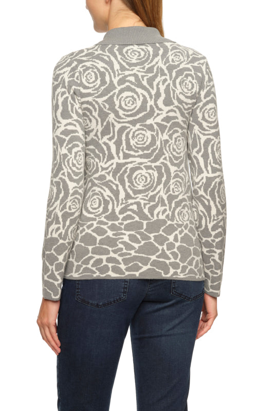 Jacquard-Pullover mit Blumenmuster