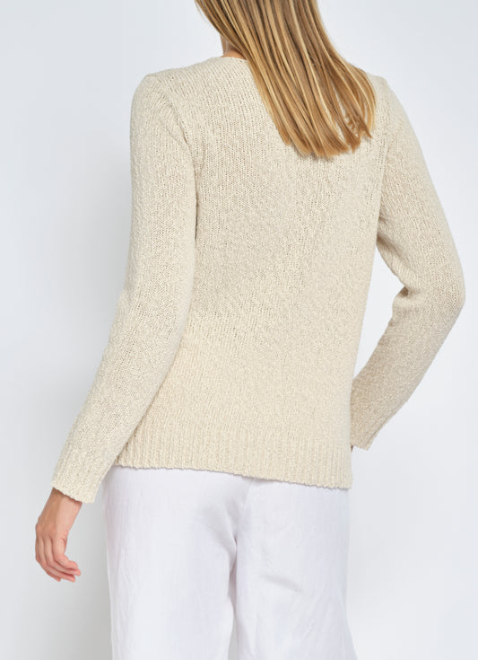 leichter Pullover aus Baumwolle und Leinen