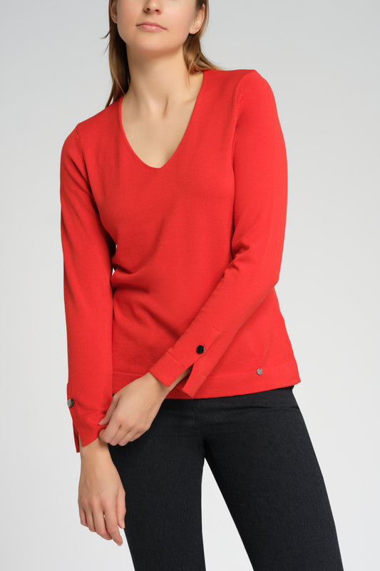 Basic Pullover mit V-Ausschnitt