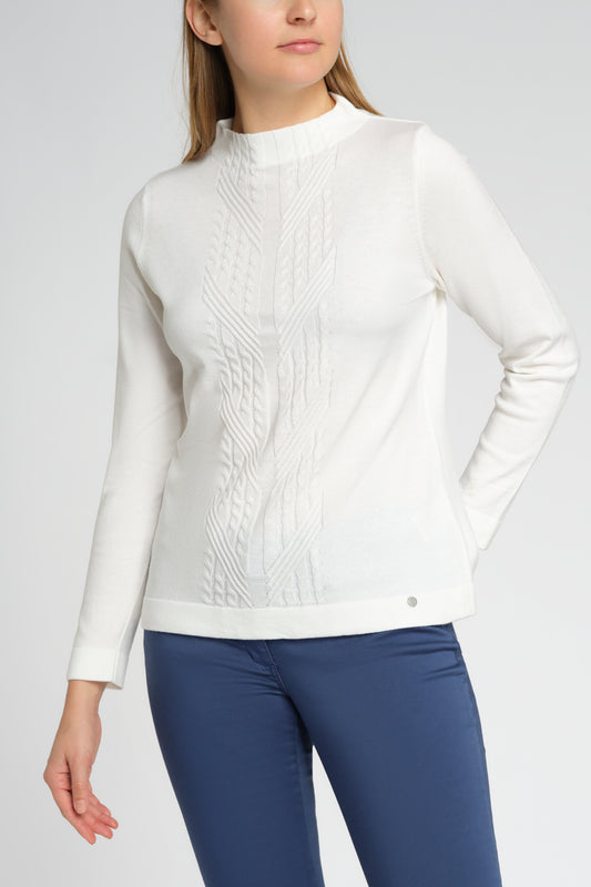 Pullover mit Kelchkragen und Strukturmuster