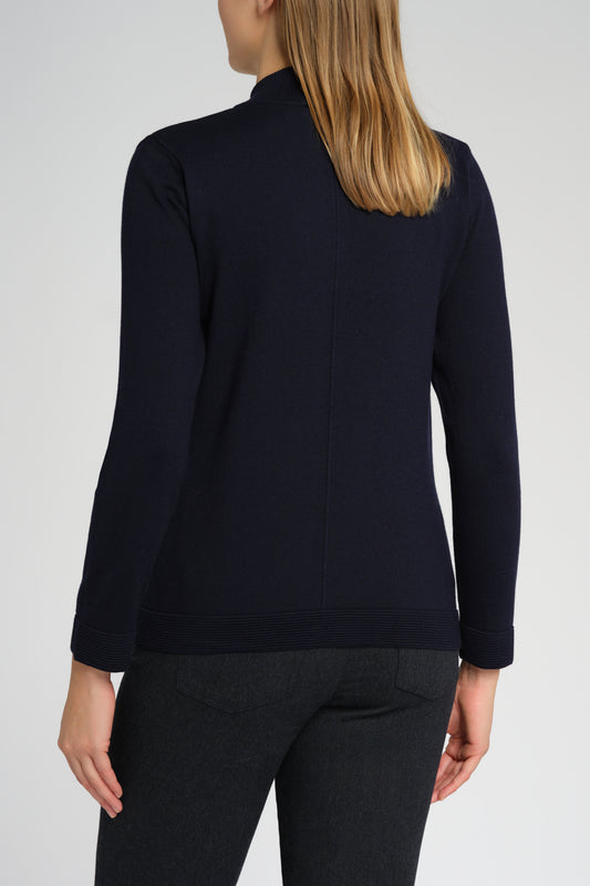 Pullover mit Stehkragen und Biese