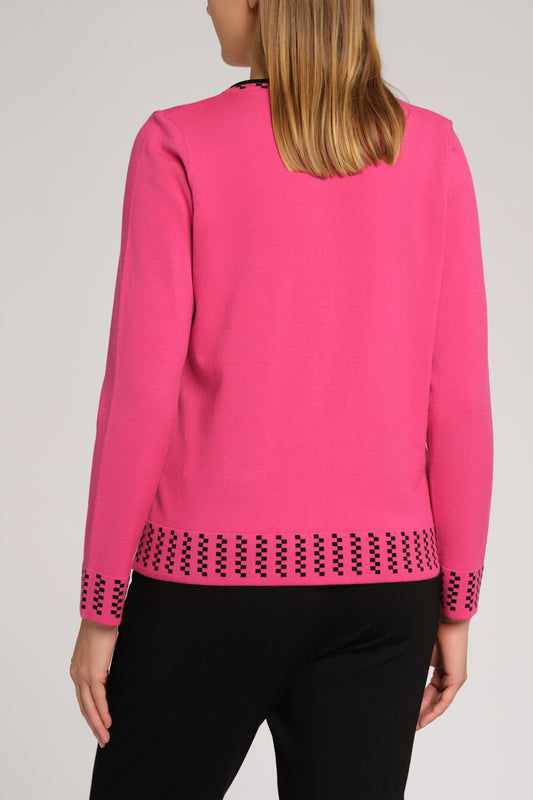Rundhals Strickjacke