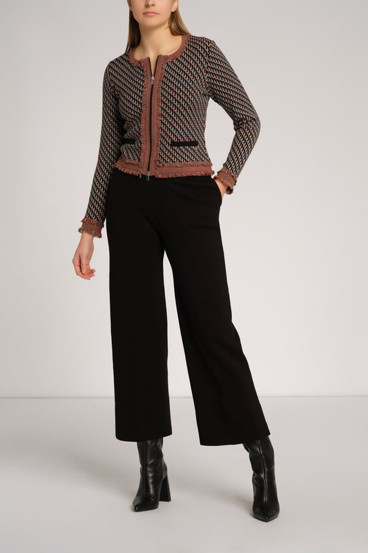 Jacquard-Jacke mit Reißverschluss