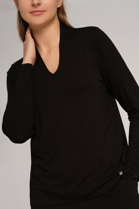 Basic T-Shirt mit V-Ausschnitt