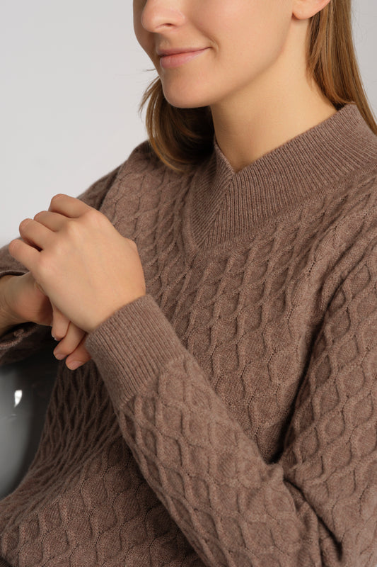 Basic Pulli mit V-Ausschnitt 100% Merinowolle