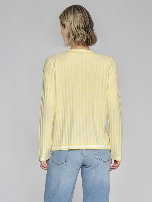 Strickjacke mit Fischgrätenstruktur