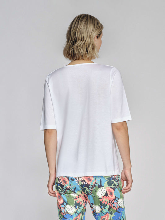 T-Shirt mit Wasserfallkragen