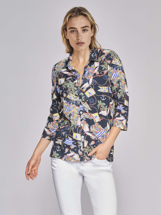 Bluse mit Alloverdruck