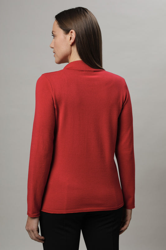 Pullover mit Schalkragen und Two-in-One-Optik