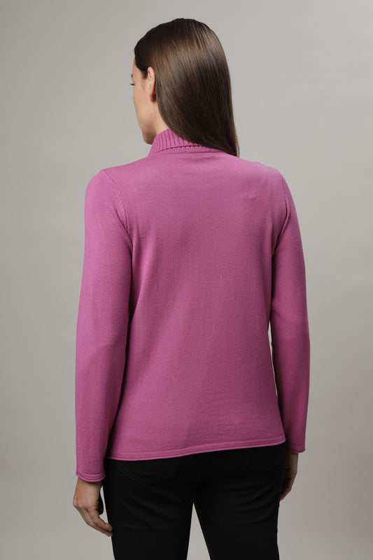 Pullover mit spitz zulaufendem Rollkragen