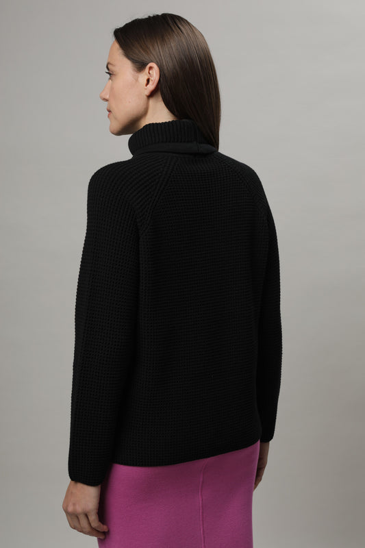 Pullover mit Rollkragen und Strukturmuster