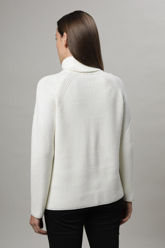 Pullover mit Rollkragen und Strukturmuster