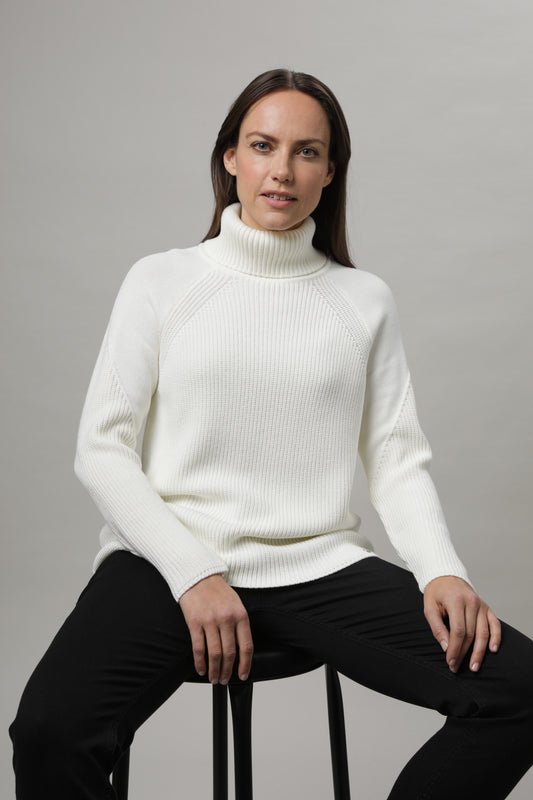 Pullover mit Rollkragen und Strukturmuster