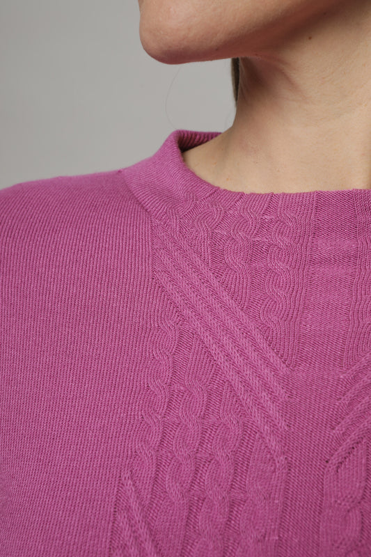 Pullover mit Kelchkragen und Strukturmuster