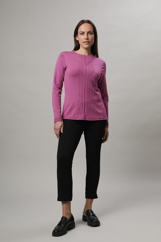 Pullover mit Kelchkragen und Strukturmuster