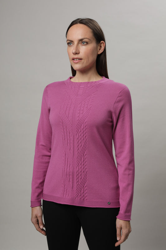 Pullover mit Kelchkragen und Strukturmuster