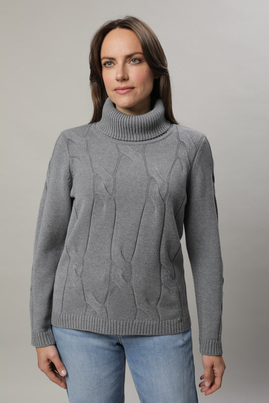 Pullover mit mit Rollkragen und Strukturmuster