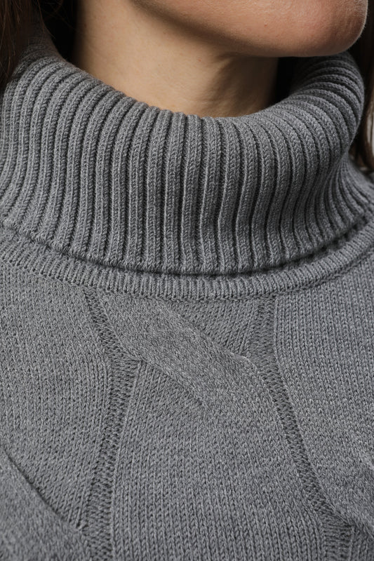 Pullover mit mit Rollkragen und Strukturmuster