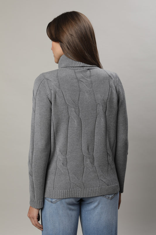 Pullover mit mit Rollkragen und Strukturmuster