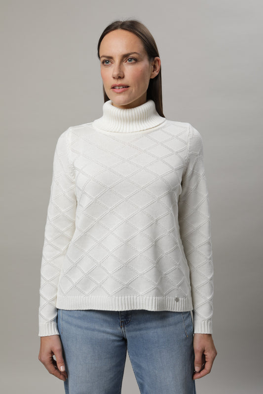 Pullover mit mit Rollkragen und Strukturmuster