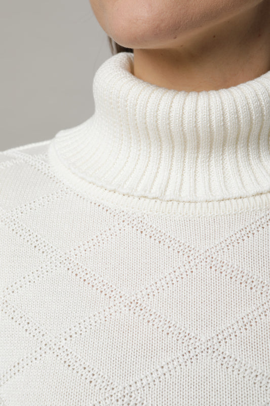 Pullover mit mit Rollkragen und Strukturmuster