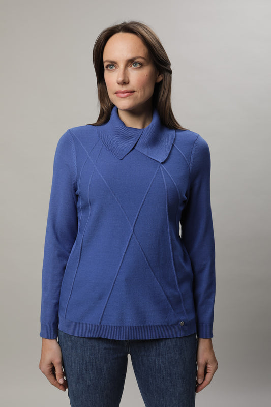Pullover mit Rollkragen und Strukturmuster