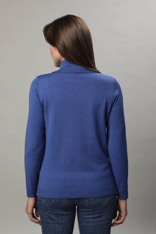 Pullover mit Rollkragen und Strukturmuster