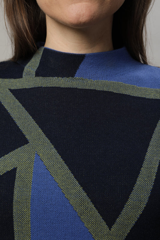 Pullover mit Kelchkragen und Jacquardmuster