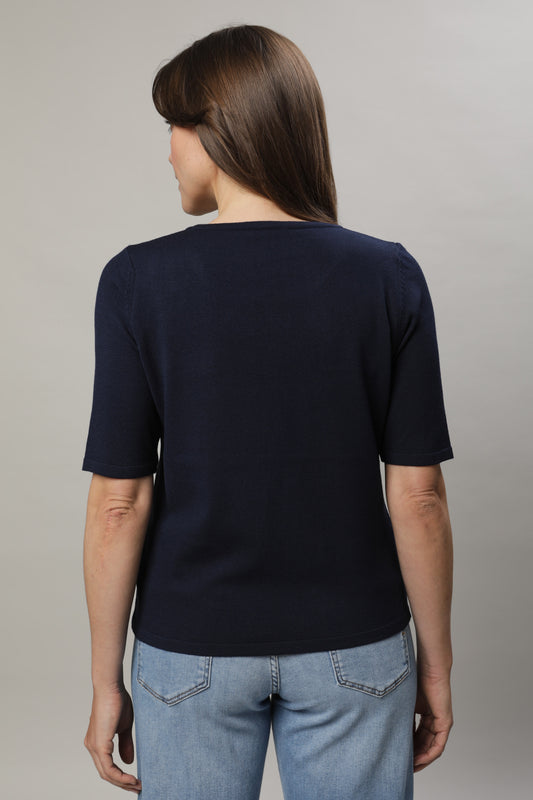 Halbarmpullover mit Rundhals