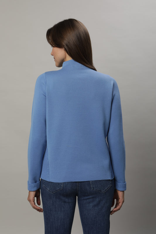 Pullover mit Kelchkragen und Strukturmuster
