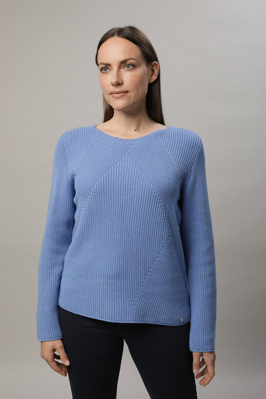 Pullover mit U-Boot-Ausschnitt, Strukturmuster und extra Rollkragen