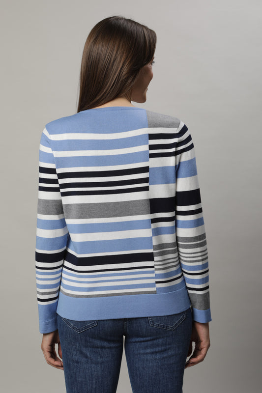Pullover mit Rundhals und Streifenmuster