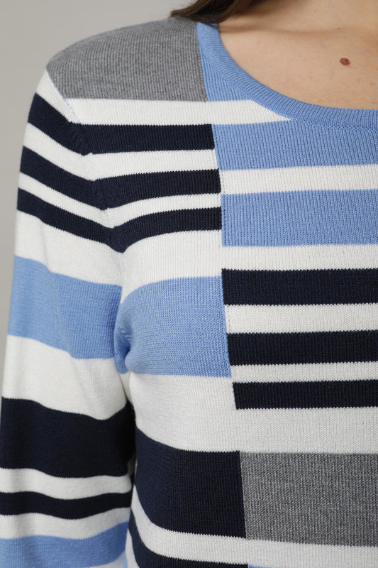 Pullover mit Rundhals und Streifenmuster