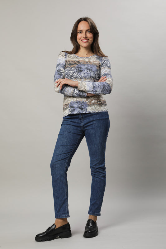 Pullover mit Rundhals und Alloverdruck