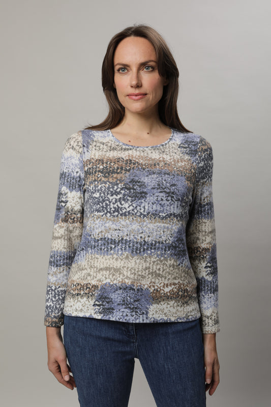 Pullover mit Rundhals und Alloverdruck