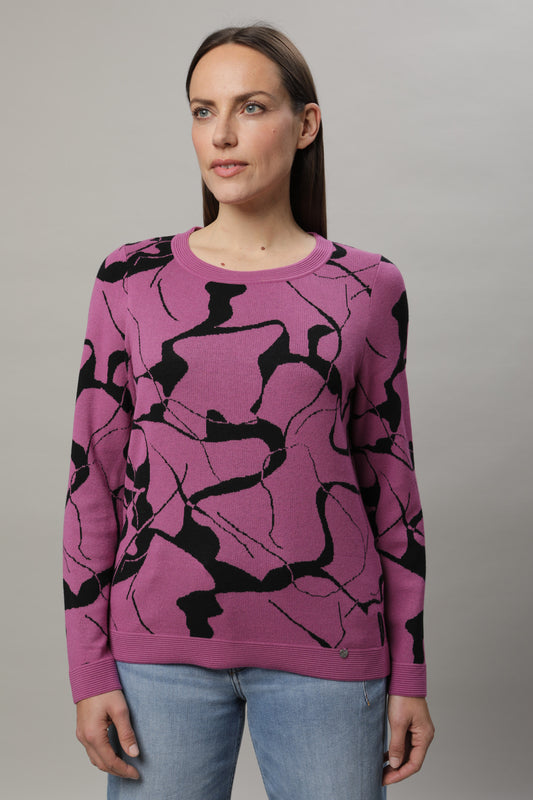 Pullover mit Rundhals und Jacquardmuster