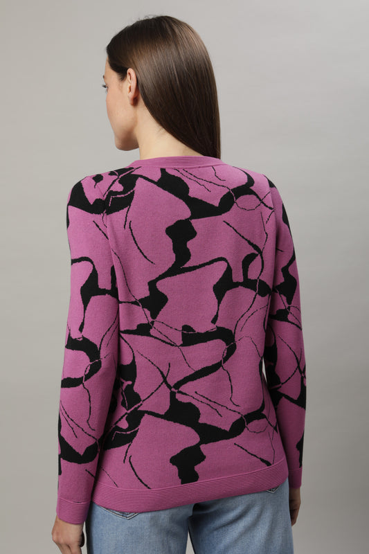 Pullover mit Rundhals und Jacquardmuster