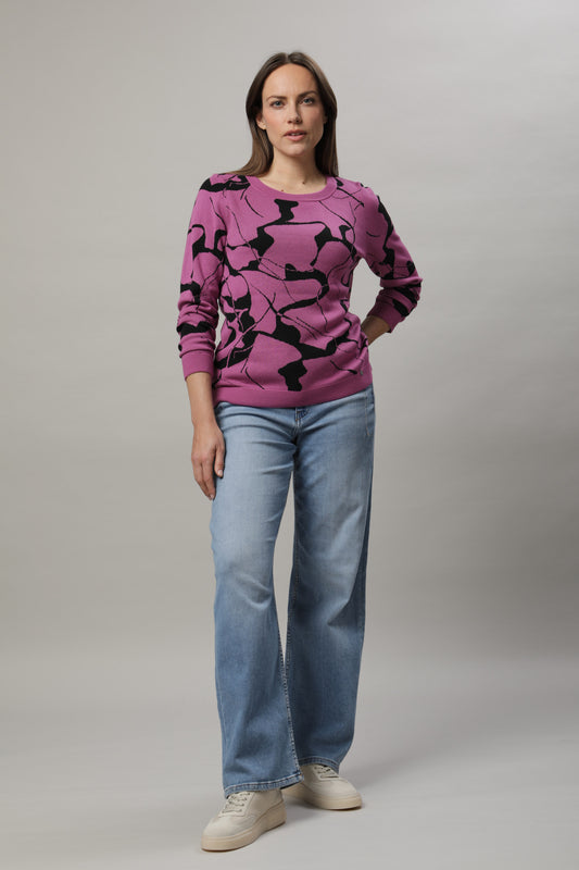 Pullover mit Rundhals und Jacquardmuster