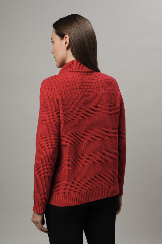 Pullover mit Rollkragen und Strukturmuster