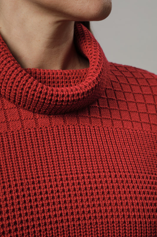 Pullover mit Rollkragen und Strukturmuster