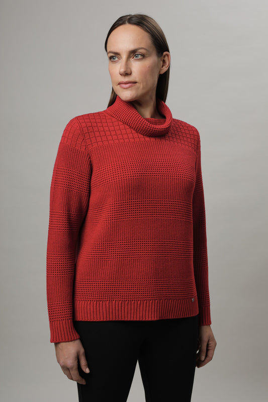Pullover mit Rollkragen und Strukturmuster