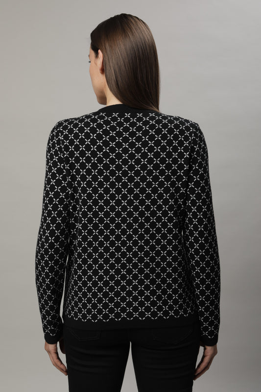 Pullover mit Rundhals und Jacquardmuster