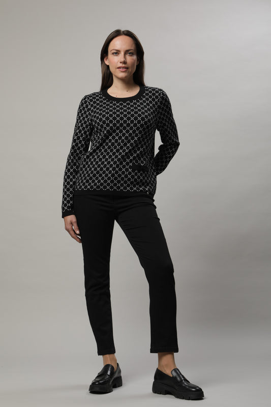 Pullover mit Rundhals und Jacquardmuster