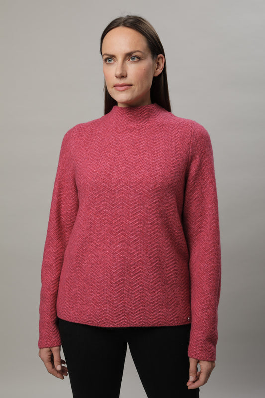 Pullover mit Kelchkragen und Strukturmuster