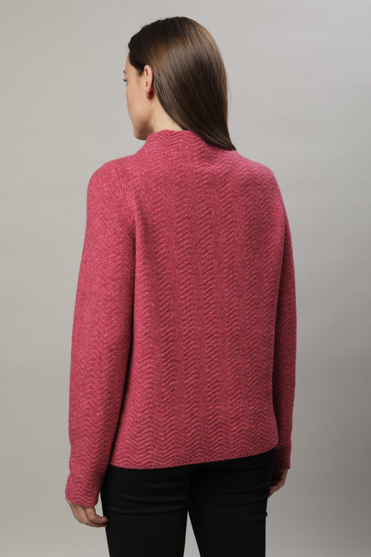 Pullover mit Kelchkragen und Strukturmuster