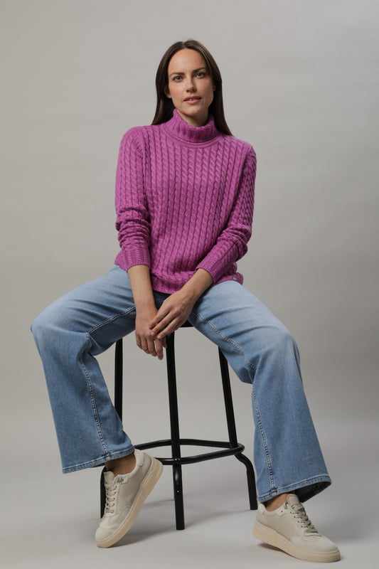 Pullover mit Rollkragen und Alloverdruck